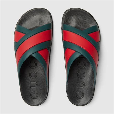 gucci slides green red|gucci web slide sandal.